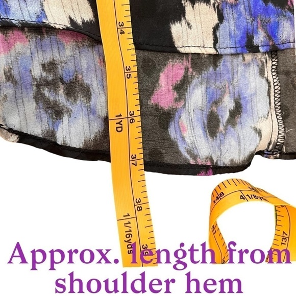 Topshop Floral Overlay Flowy Sheath Dress with Slight High/Low Hem - Picture 9 of 13